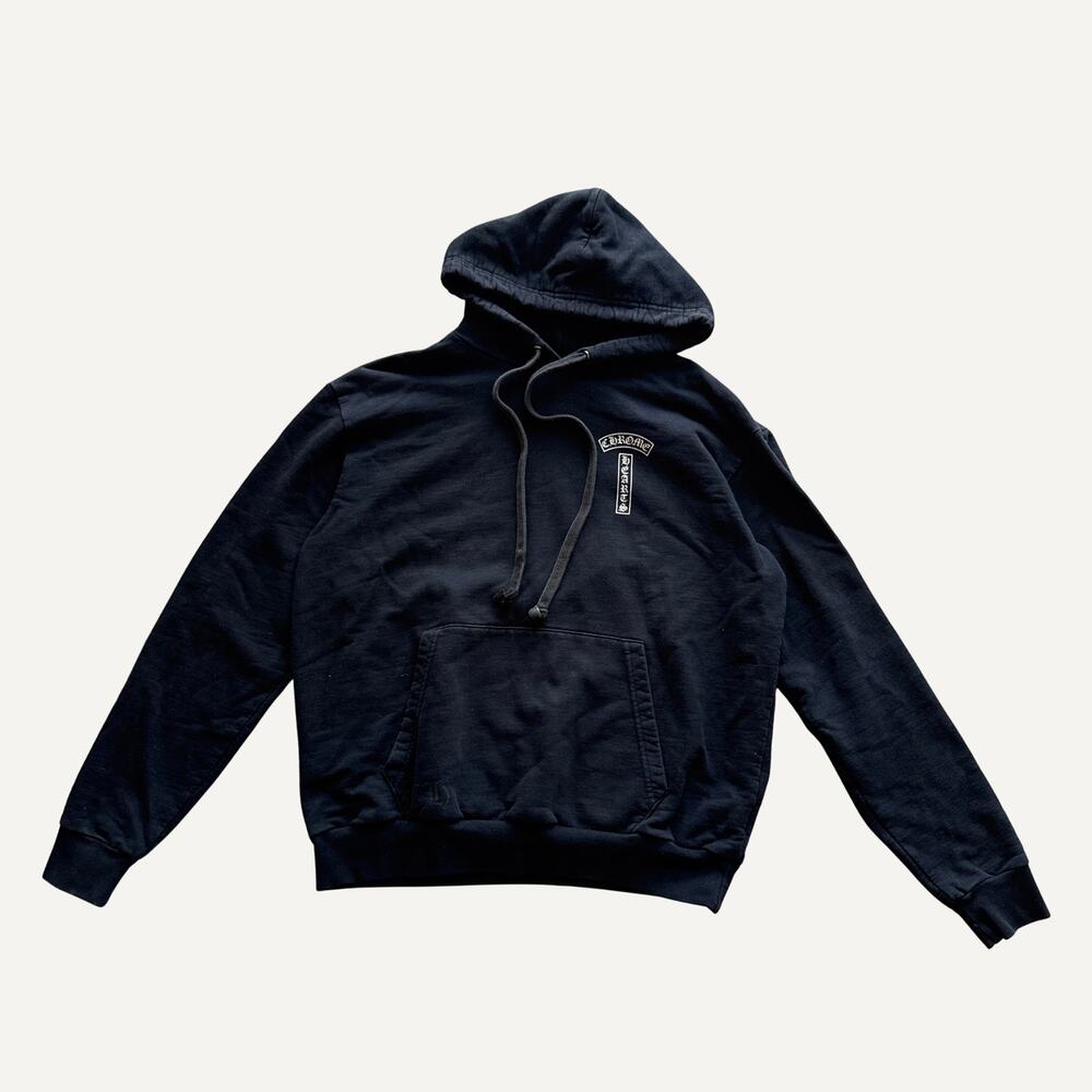 Chrome Hearts T-Bar Spell Out Black Pullover Hoodie Medium USA